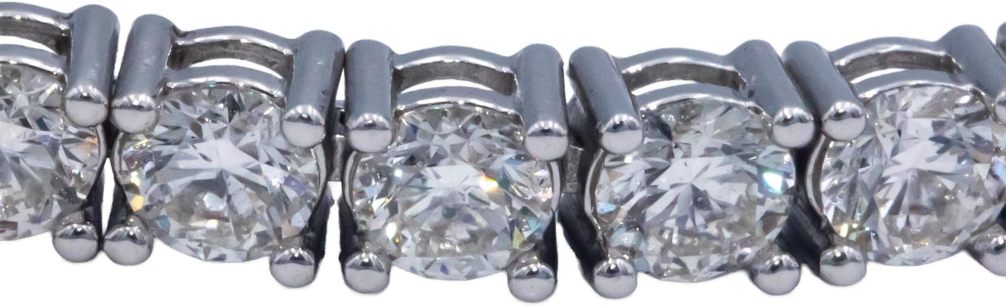 Round Cut Diamond 14k White Gold VS Tennis Bracelet 10.01CT