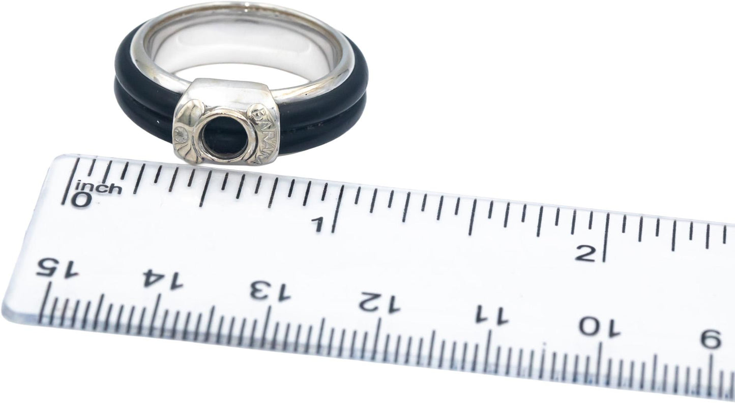 BARAKA Italy 18k White Gold Jewelry Band Ring Size 8