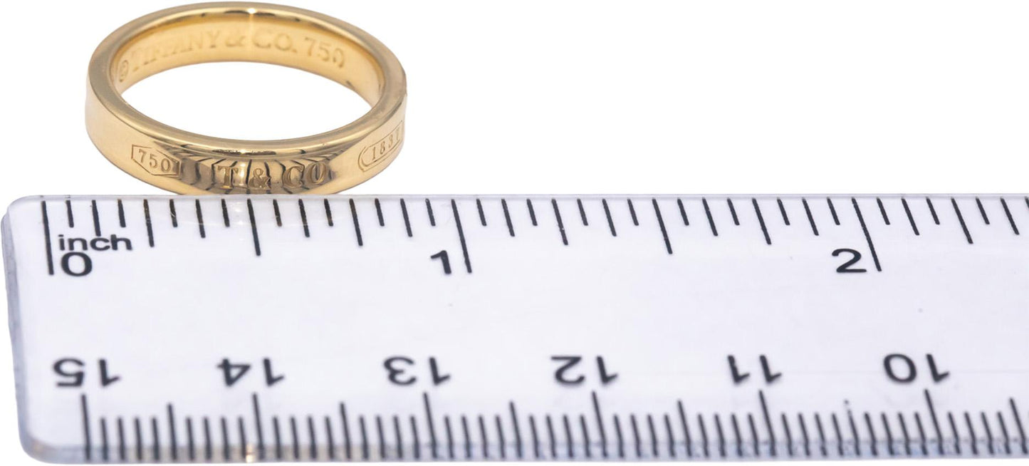 TIFFANY & CO. Estate Jewelry 18k Yellow Gold Tiffany 1837 Band Ring Size 6.5