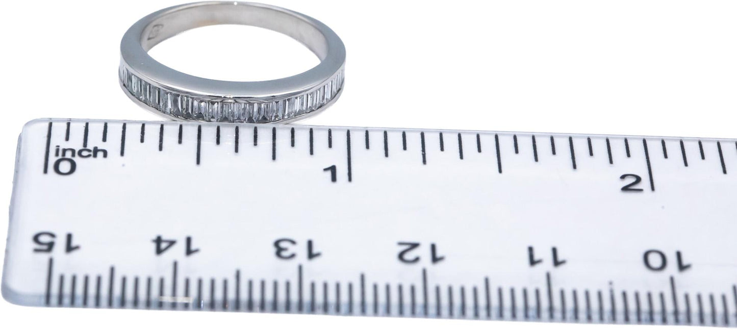 18k White Gold 0.50CT VS Baguette Cut Diamond Channel Set Band Ring Size 5.5