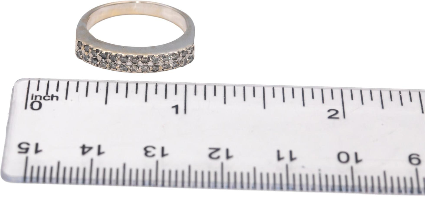 Diamond 18k White Gold Jewelry Round Cut Anniversary Band Ring 0.25CT Size 6.5