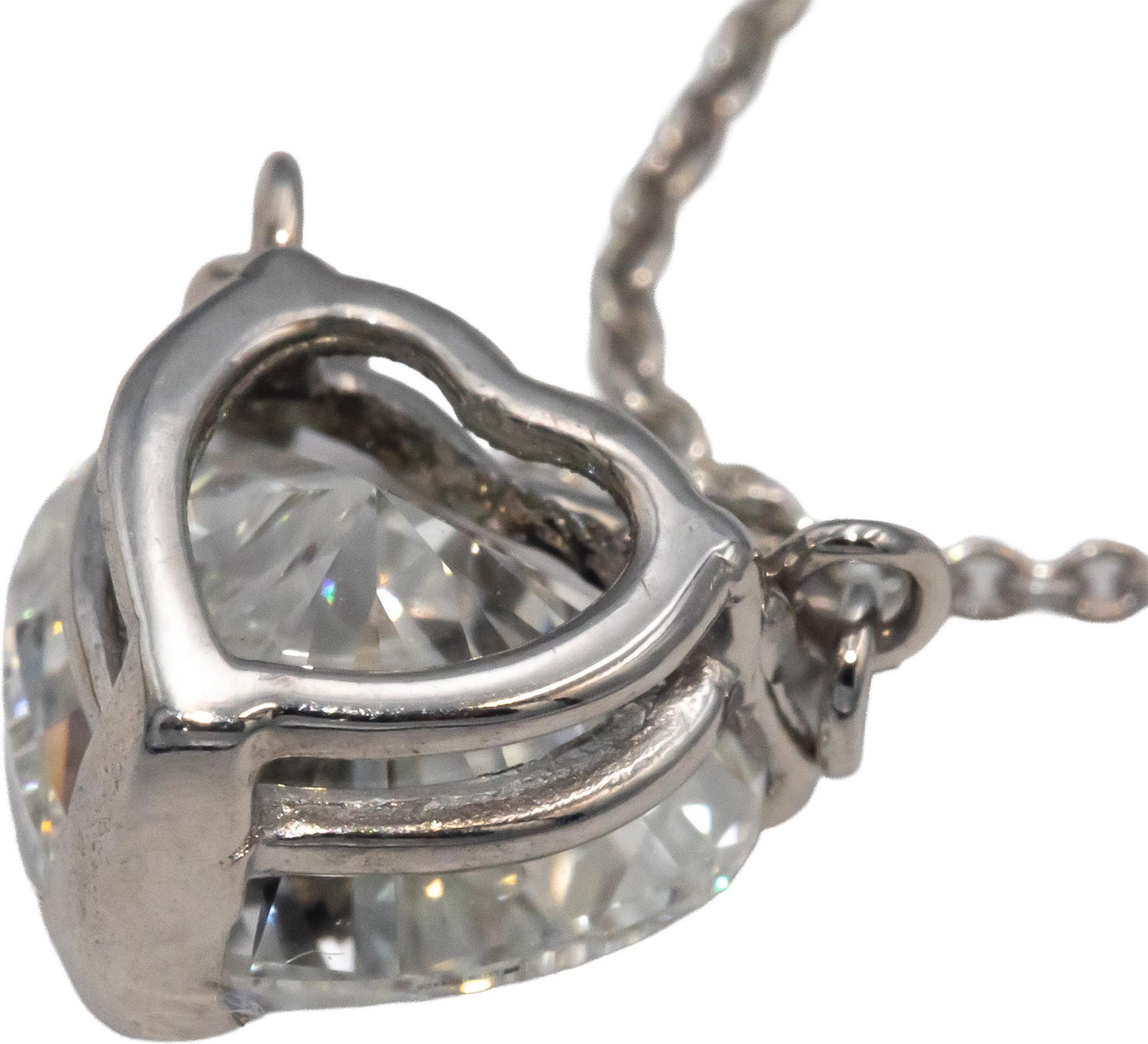 IGI Lab Grown VVS2/F Diamond 18k & 14k Gold Heart Cut Pendant Necklace 2.20CT