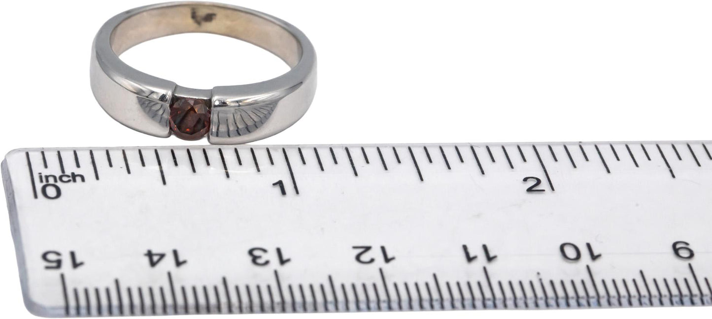 14K White Gold Jewelry Round Cut Diamond Solitaire Ring 0.37CT Size 9.5