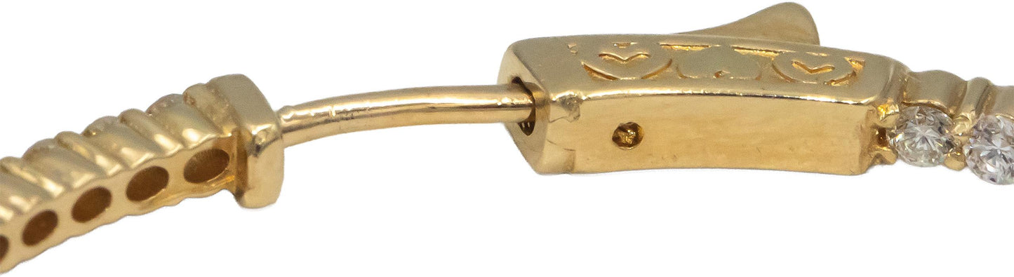 14k Yellow Gold VS Round Diamond Large Inside Out Hoop Earrings 2.92CT