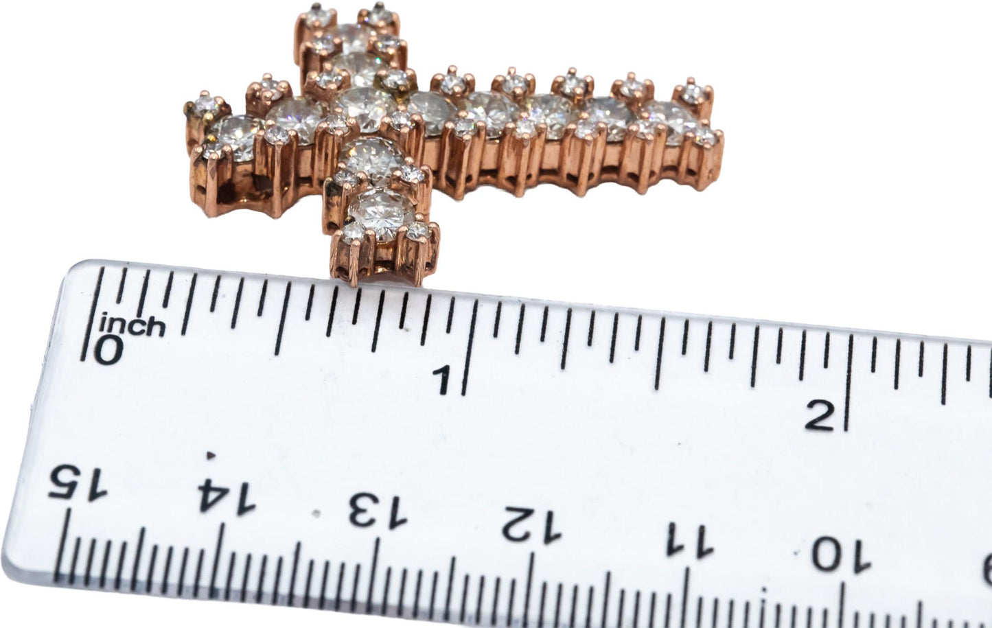 Round Diamond 14k Rose Gold Jewelry Cross Crucifix Pendant 4.43CT