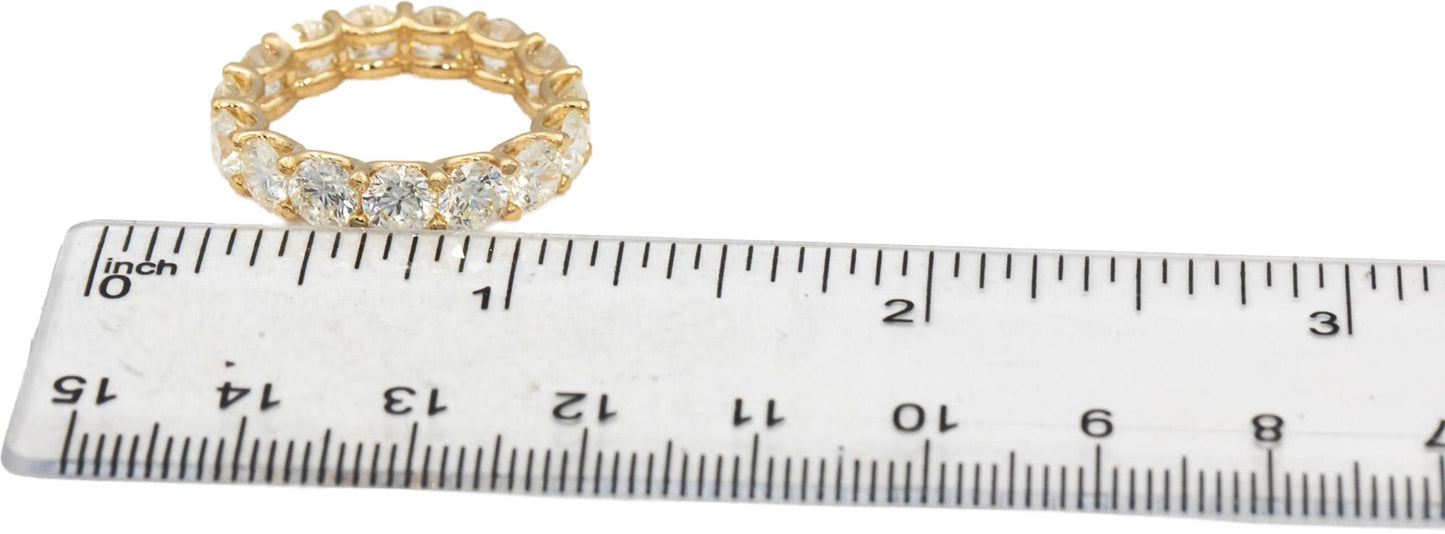 14k Yellow Gold VS Round Diamond Eternity Band Ring 5.82CT Size 7.25