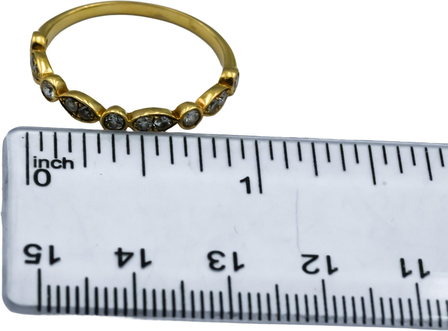18k Yellow Gold Round Diamond Band Ring 0.50CT Size 10.5