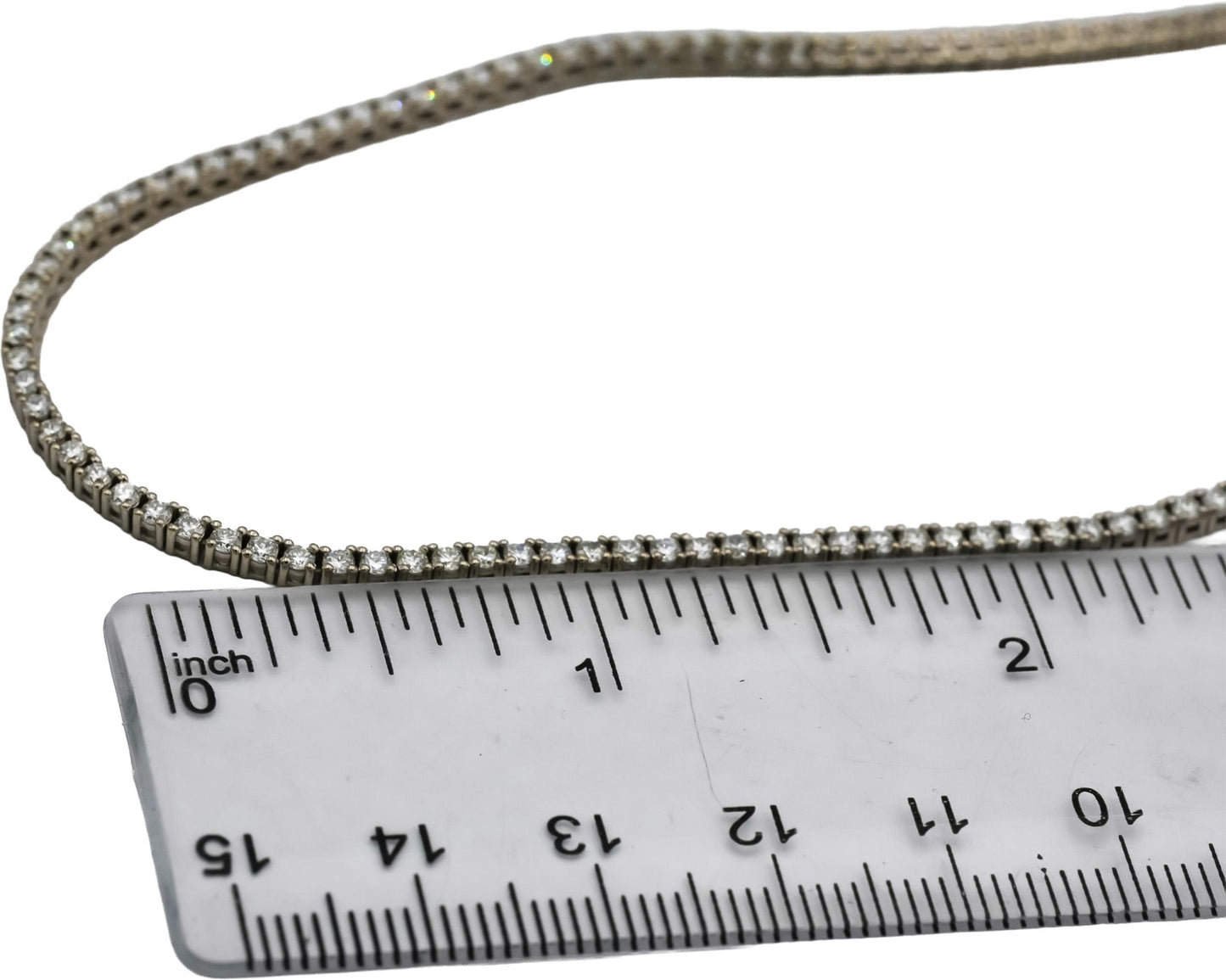 14k White Gold VS Round Diamond Tennis Necklace 5.32CT 217 Pieces