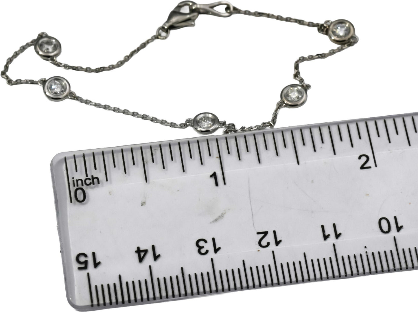 Platinum Round Diamond By The Yard Bracelet 0.40CT 10 Pieces