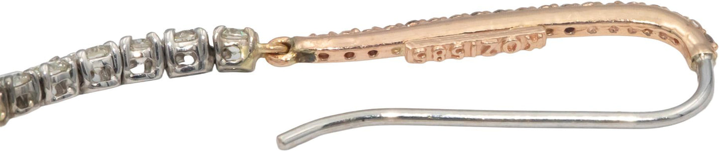 KOZI Designer 14k Rose & White Gold VS Diamond Drop Dangle Earrings 1.50CT