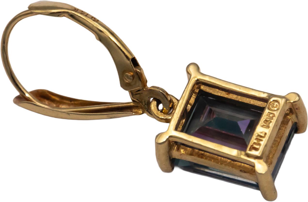 14k Yellow Gold Mystic Topaz Drop Dangle Earrings 4.0CT