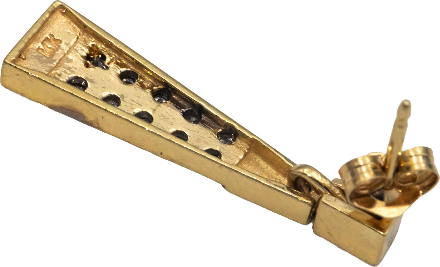 14k Yellow Gold Diamond Abstract Drop Dangle Earrings 0.23CT