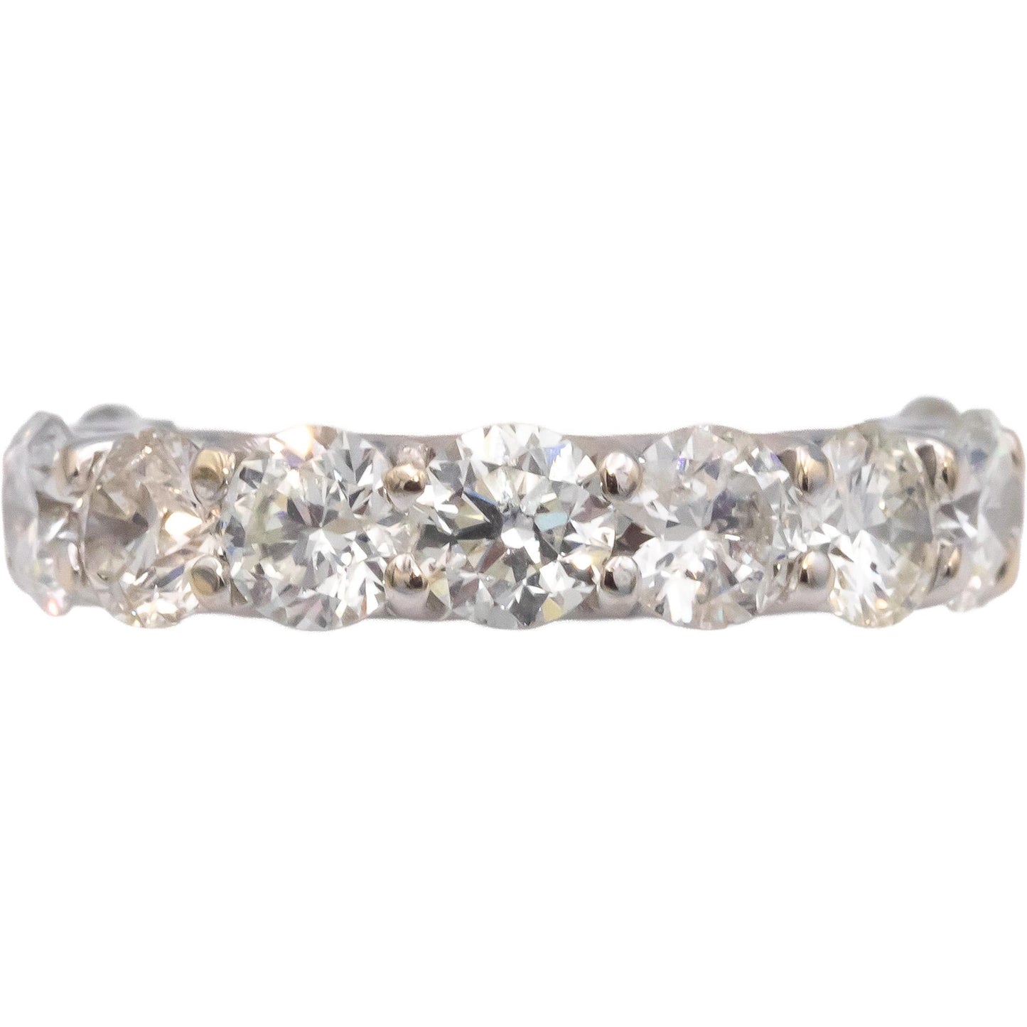18k White Gold Round Cut Diamond Eternity Band Ring 7.67CT Size 7.5