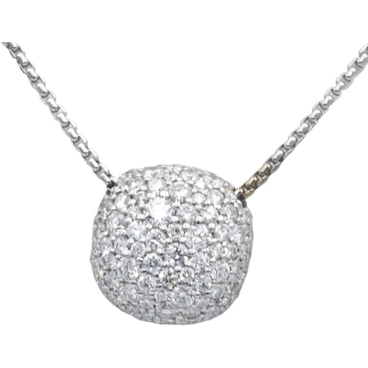 DAVID YURMAN 18k White Gold 0.63CT VS Diamond Pave Pendant Necklace $3500