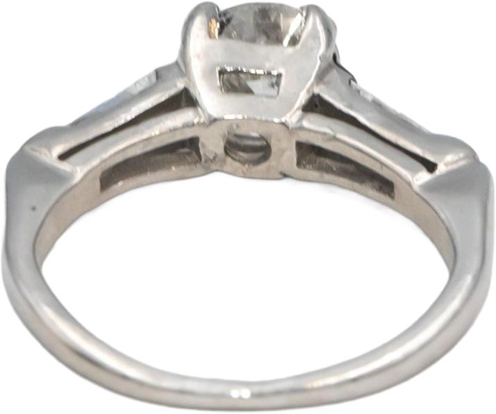 Platinum Diamond Engagement Ring 1.10CT w/ 0.85CT Center Size 4.5