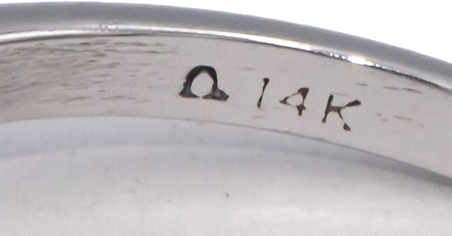 14k White Gold Round Diamond Engagement Ring 1.15CT w/ 0.75CT Center Size 8