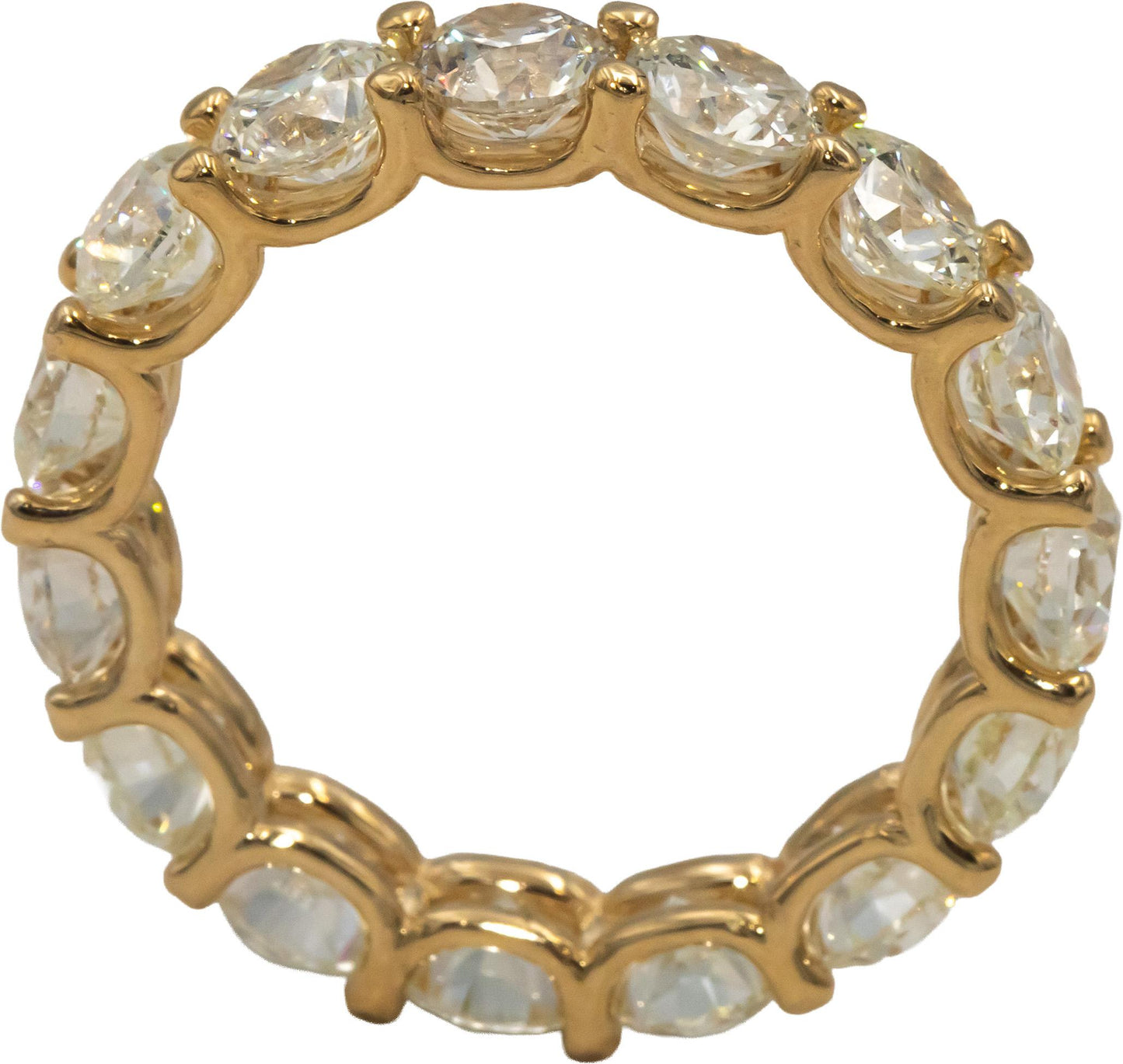 14k Yellow Gold VS Round Diamond Eternity Band Ring 5.82CT Size 7.25