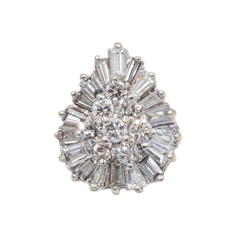 14k Yellow & White Gold 1.0CT Diamond Cluster Cocktail Ring Size 7