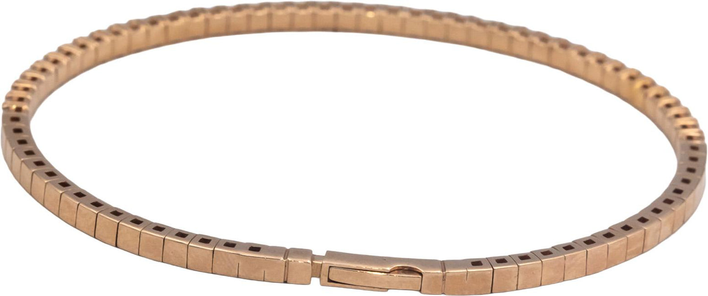 14k Rose Gold 1.70CT Round Cut Lab Grown Diamond Semi-Flexible Bangle Bracelet