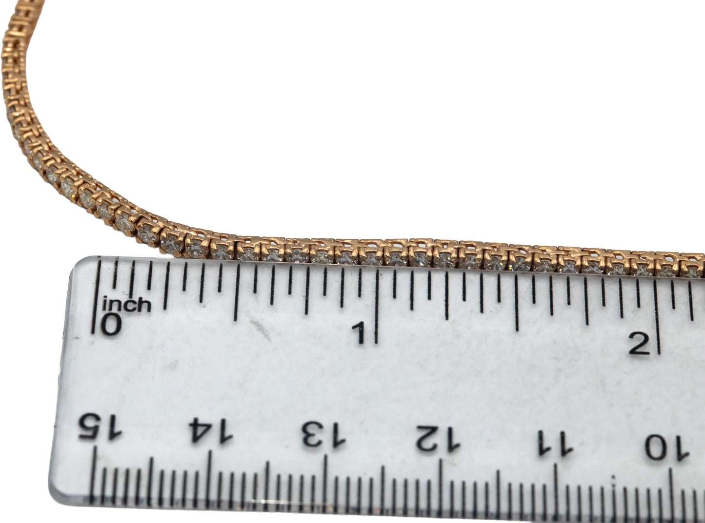 14k Rose Gold Round Diamond Tennis Necklace 5.97CT
