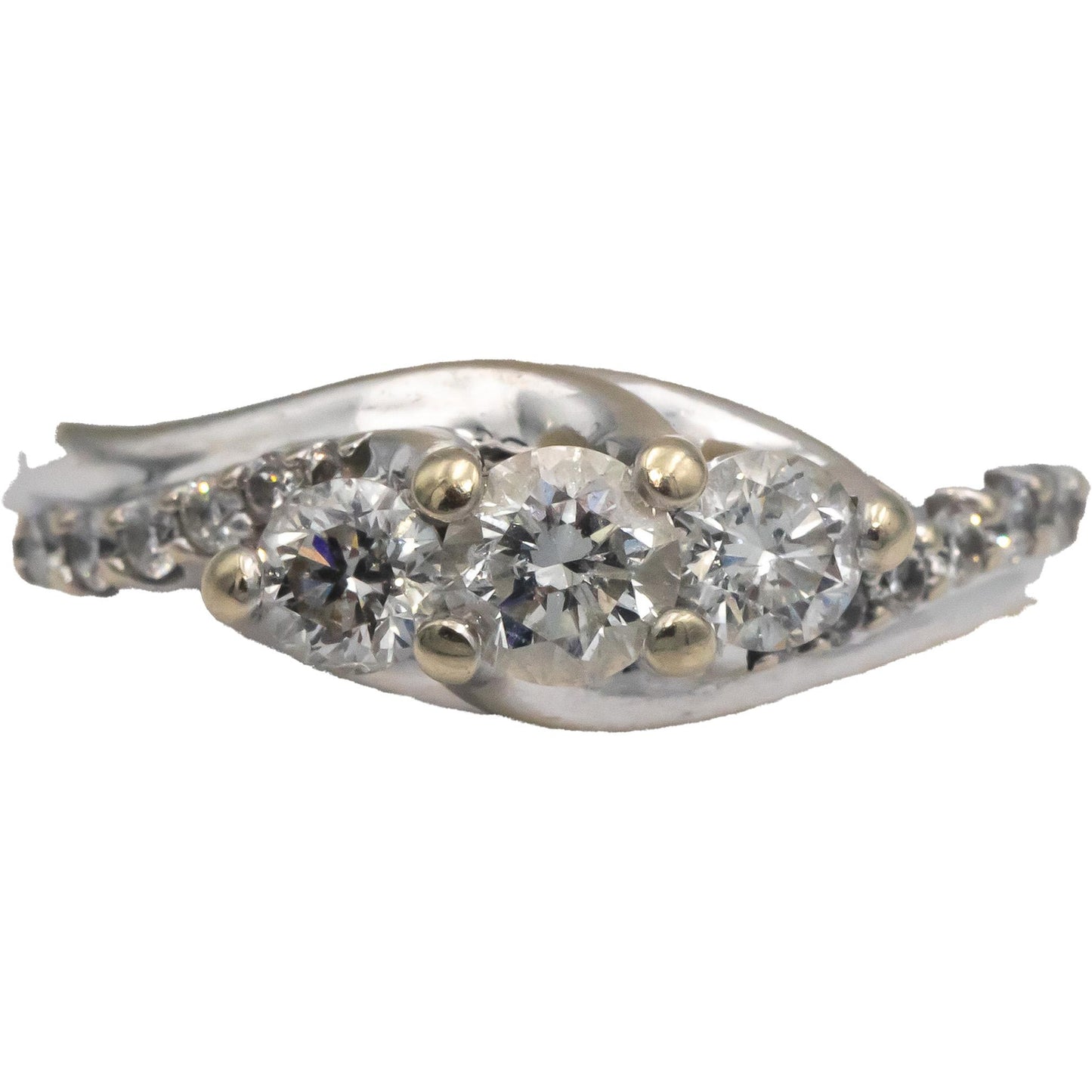 14k White Gold Jewelry 1.0CT Round Cut Diamond Ring Size 7