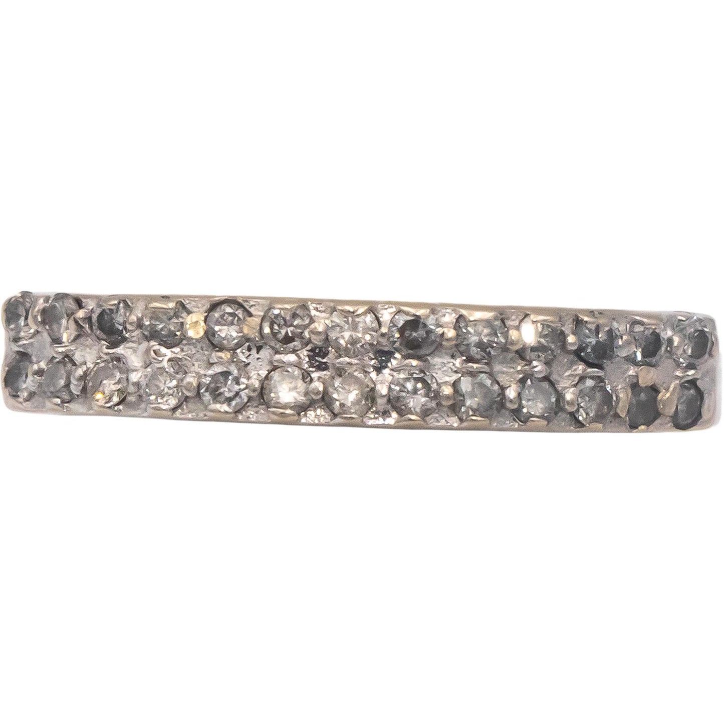 Diamond 18k White Gold Jewelry Round Cut Anniversary Band Ring 0.25CT Size 6.5