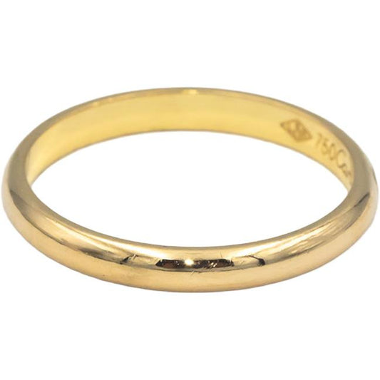 CARTIER 18k Yellow Gold 2.5mm Wide Band Ring Euro Size 56 Size 7.5