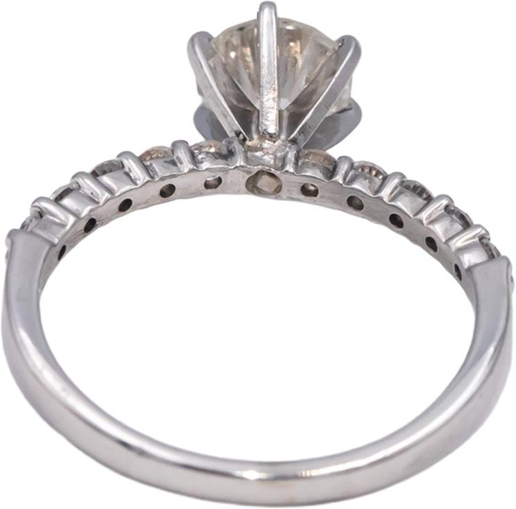 14k White Gold Round Diamond Engagement Ring 1.15CT w/ 0.75CT Center Size 8