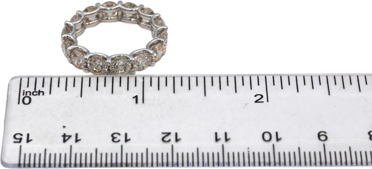 14k White Gold Round Shared Prong Diamond Eternity Band Ring 5.10CT Size 6