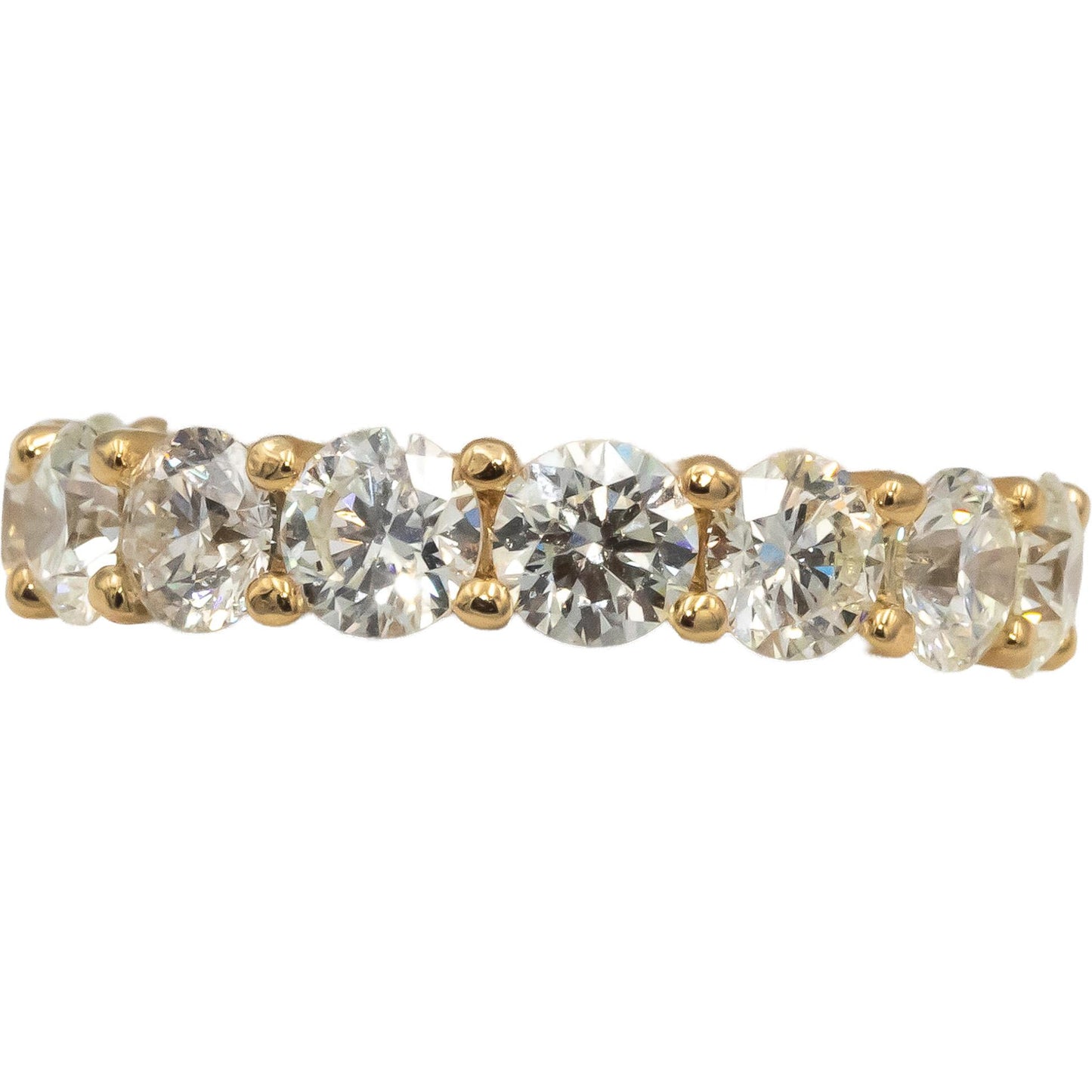 14k Yellow Gold VS Round Diamond Eternity Band Ring 5.82CT Size 7.25