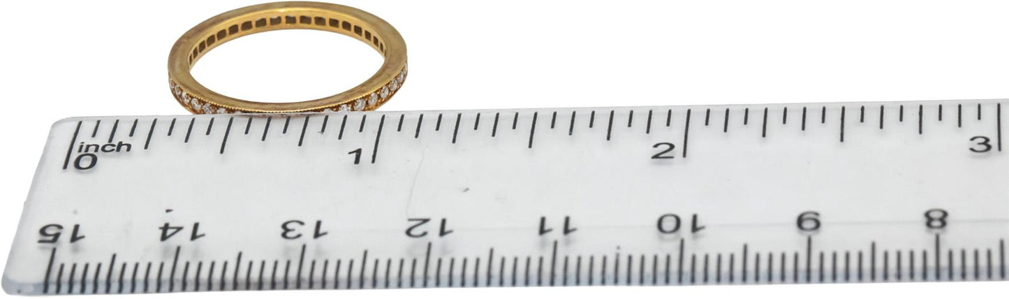 ODELIA 18k Gold Round Channel Set Diamond Eternity Band Ring 0.70CT Size 6.5