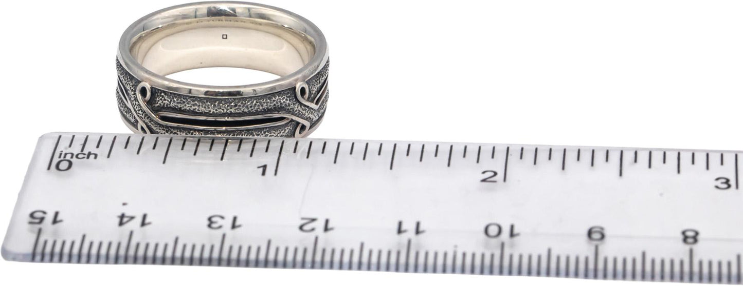 DAVID YURMAN Sterling Silver Armory Men's Band Ring 10