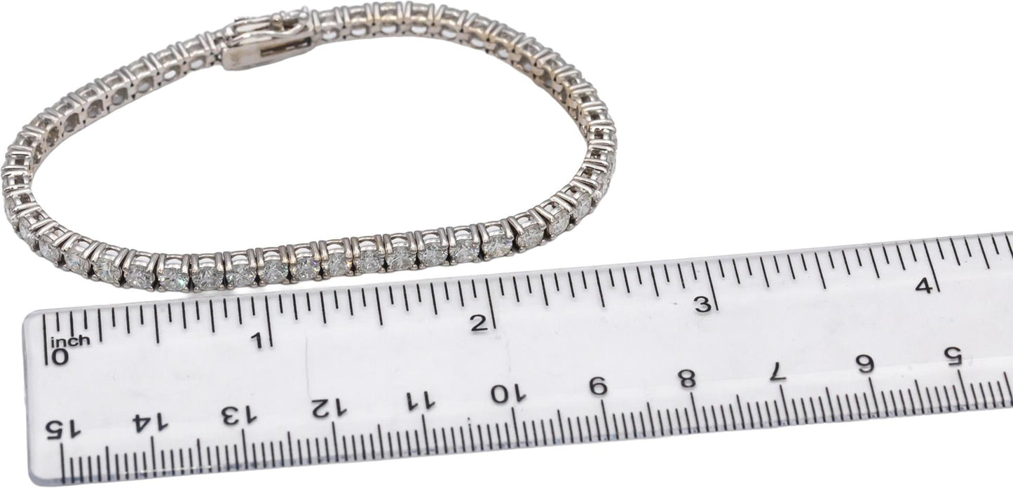 14k White Gold Round Diamond Tennis Bracelet 7.83CT