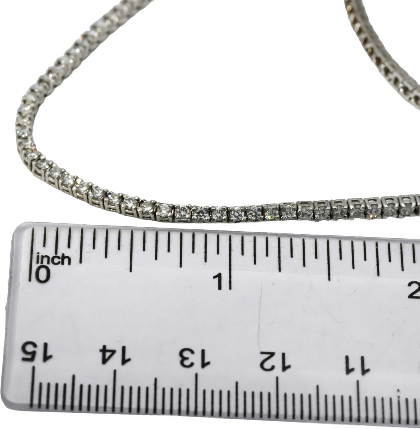 14k White Gold VS Round Diamond Tennis Necklace 4.49CT