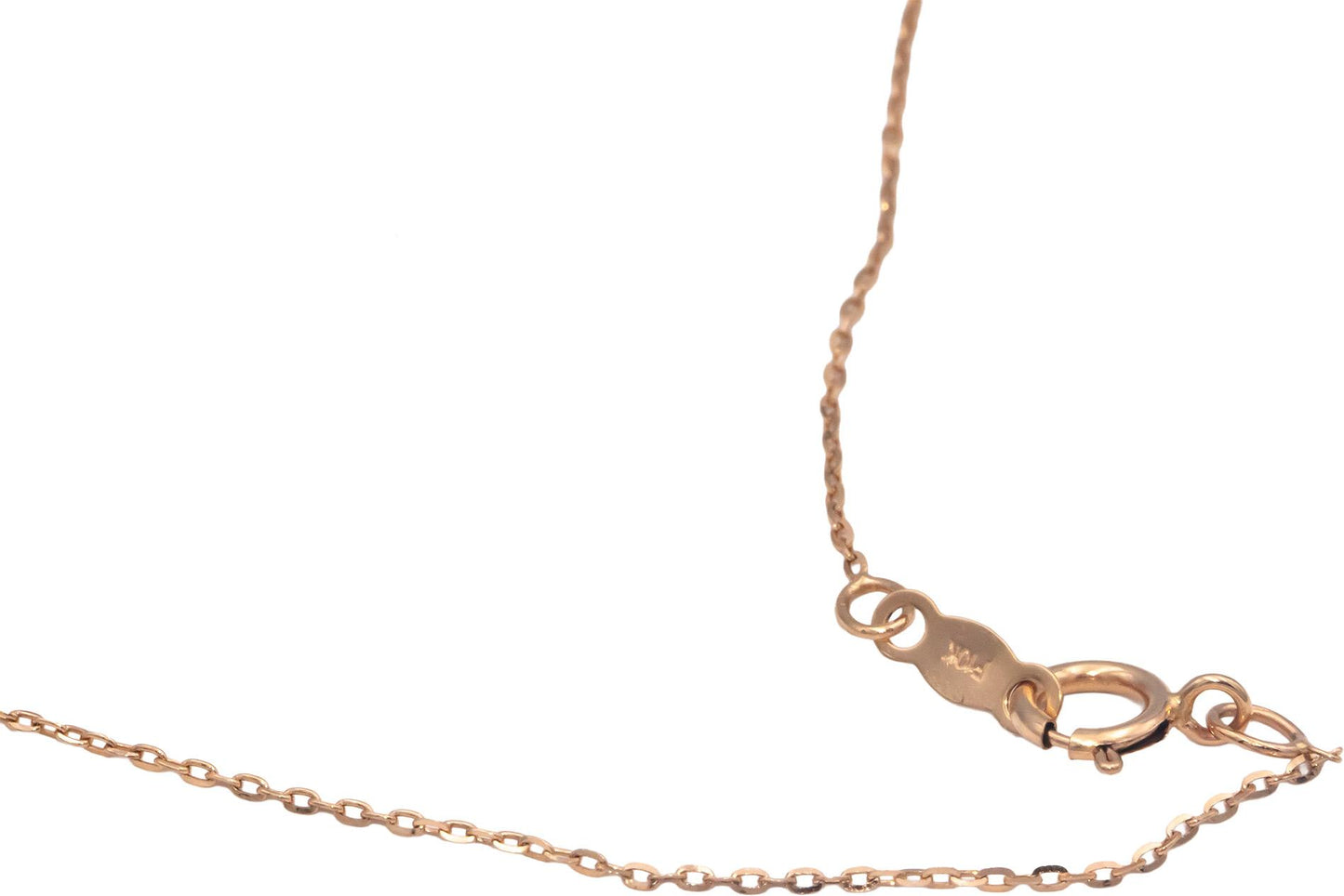 10k Rose Gold 1.0CT Diamond Open Heart Pendant Chain Necklace