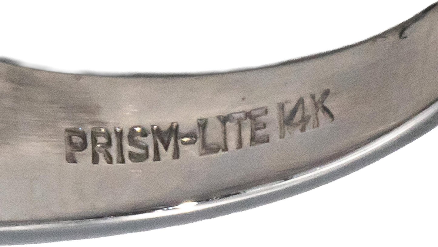 14k White Gold 0.15CT Round Cut Diamond Floral Band Ring Size 6.5