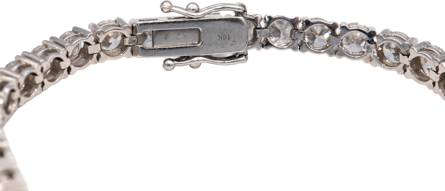 Diamond 14k White Gold Jewelry Round Cut Tennis Bracelet 11.56CT