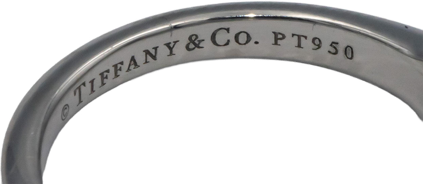 $8800 TIFFANY & CO. Platinum .63CT Round Diamond Engagement Ring w/ Box Papers