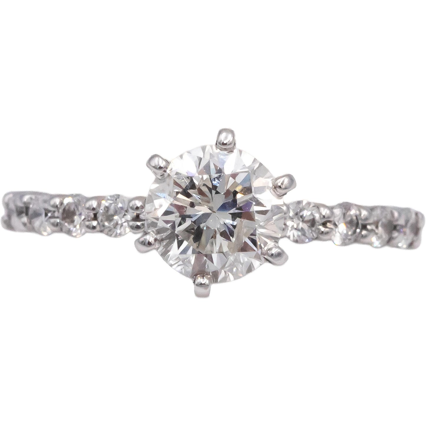 14k White Gold Round Diamond Engagement Ring 1.15CT w/ 0.75CT Center Size 8