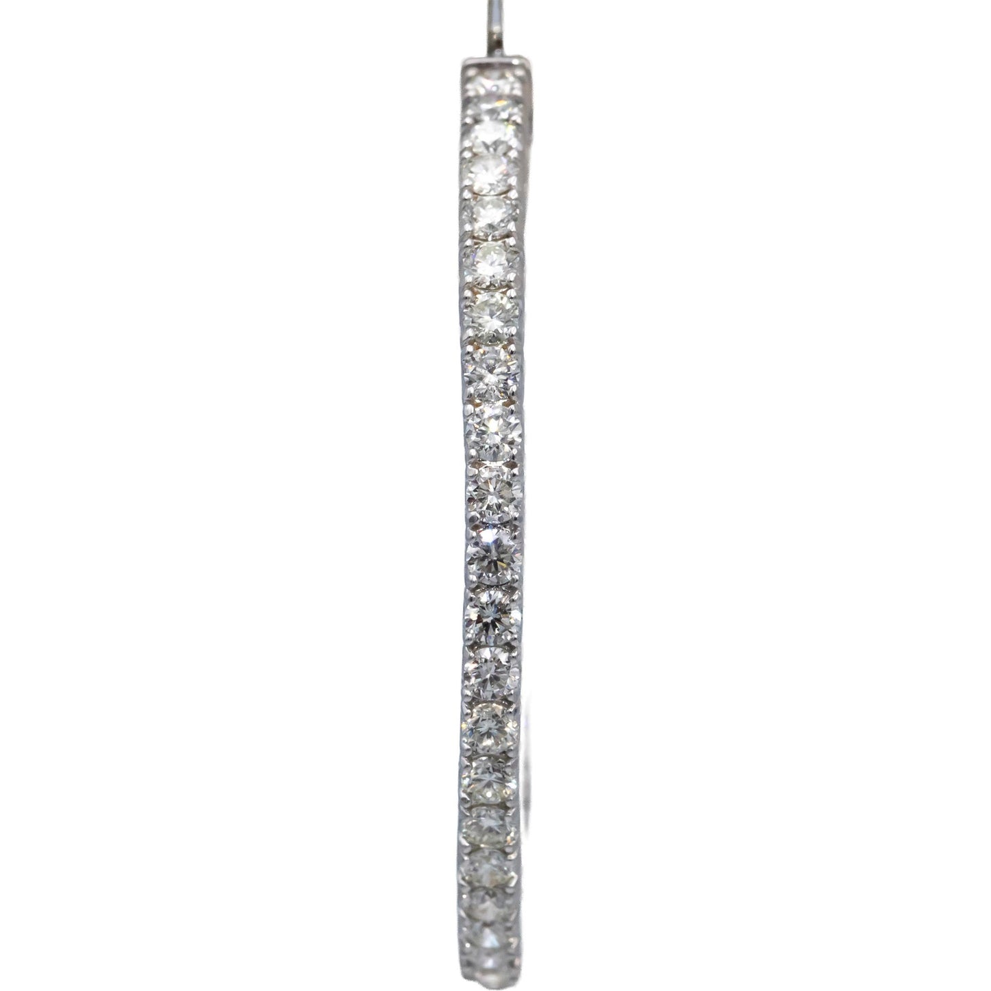 18k White Gold VS Round Diamond Inside Out Circle Hoop Earrings 7.05CT