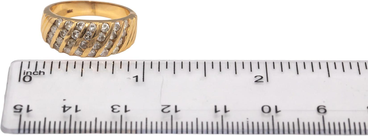 14k Yellow Gold Round Channel Set Diamond Band Ring 0.75CT Size 6