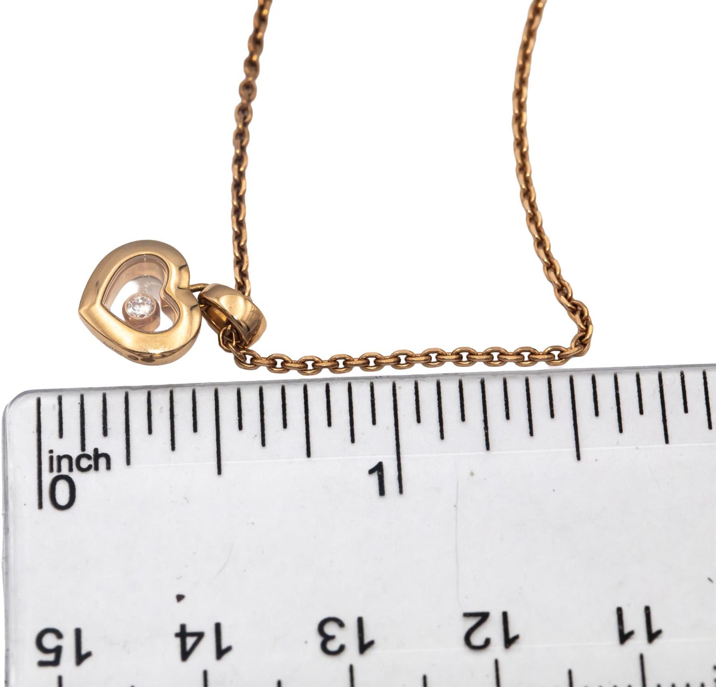 CHOPARD 18k Rose Gold Happy Diamonds Icons Pendant Necklace 0.03CT w/ Box