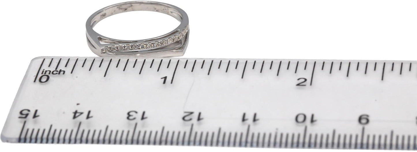 18k White Gold VS Round Diamond Band Ring 0.10CT Size 7