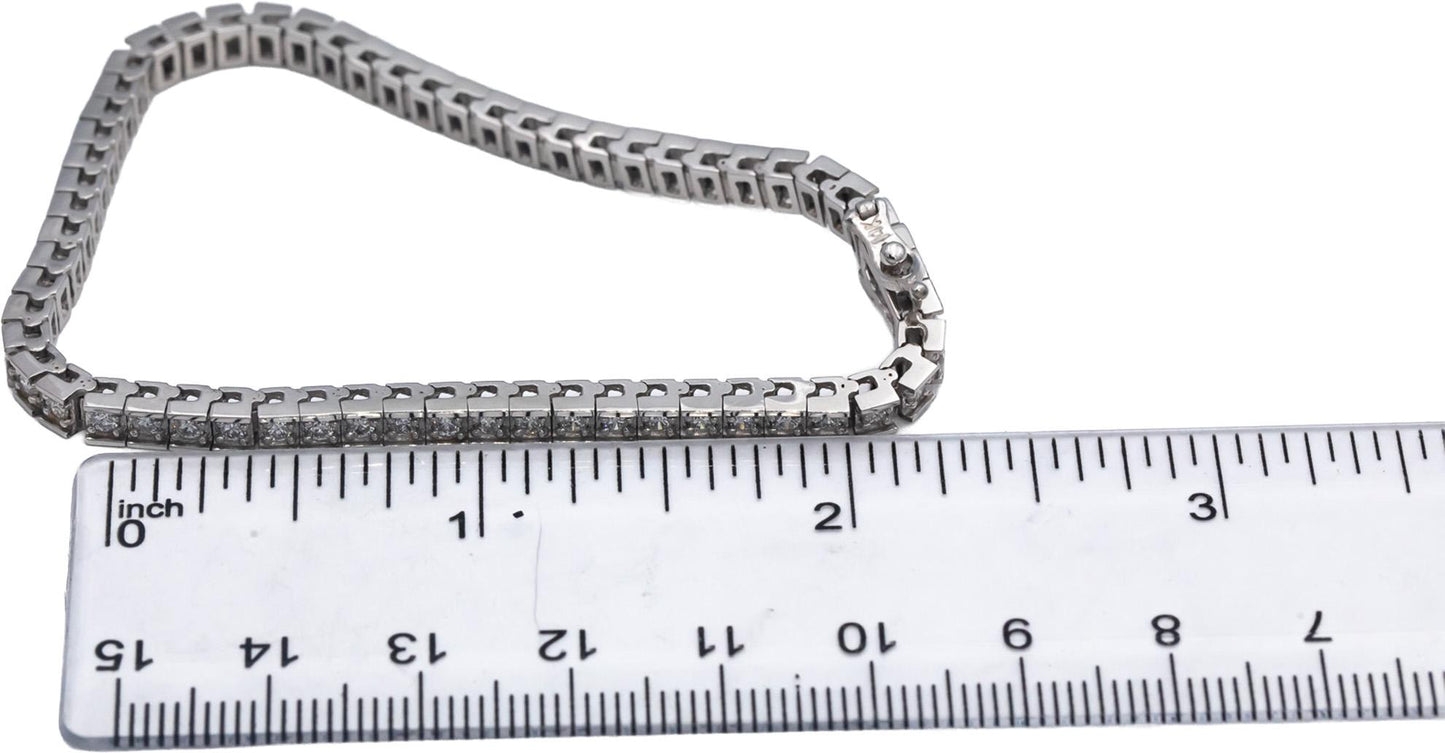 14k White Gold VS Round Diamond Tennis Bracelet 3.0CT