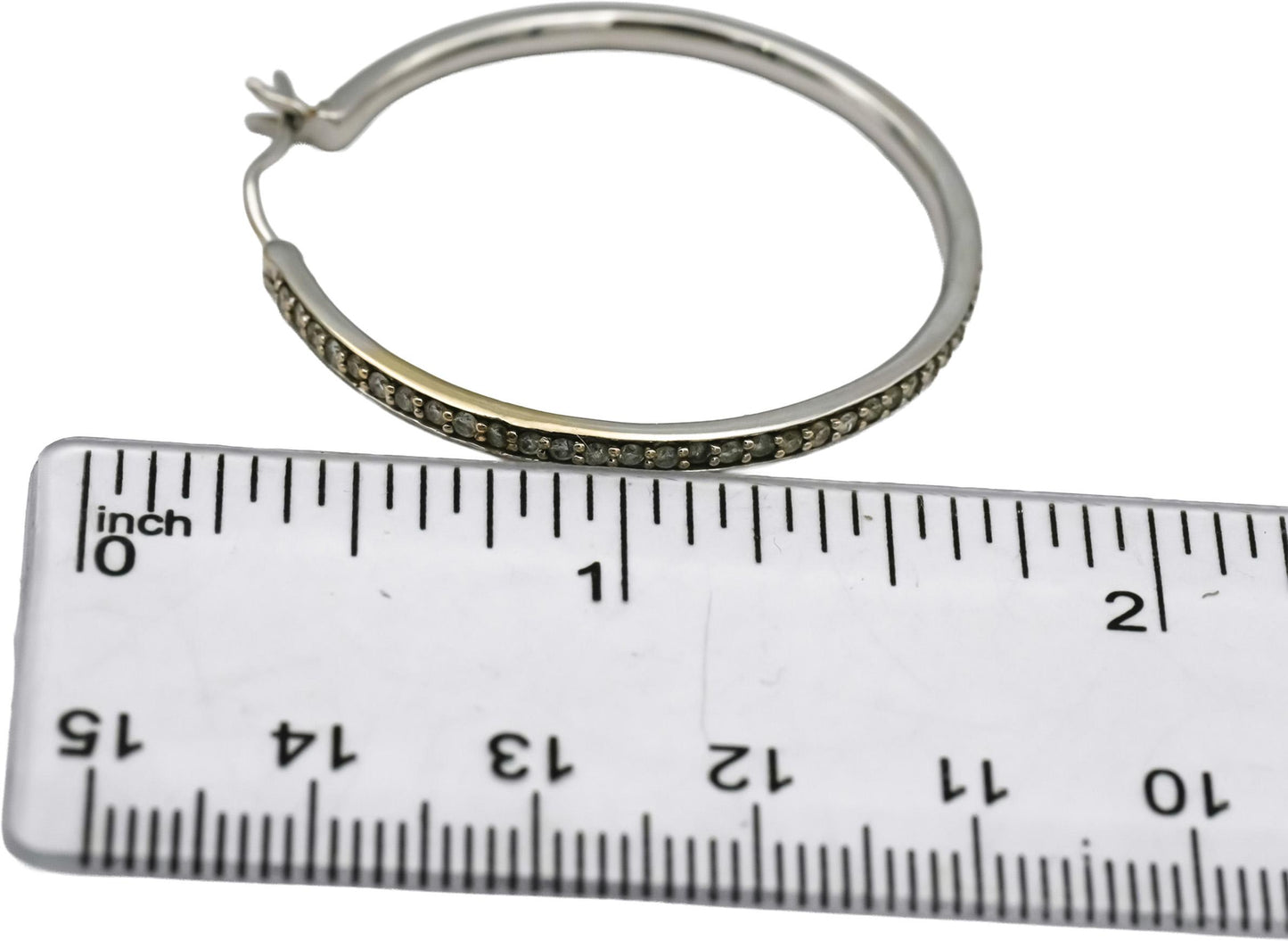14k White Gold Round Diamond Hoop Earrings 1.50CT