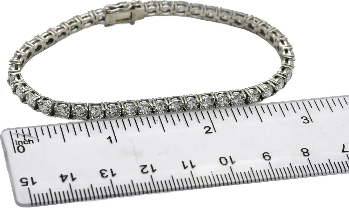 Platinum VS Round Cut Lab-Grown Diamond Tennis Bracelet 10.10CT