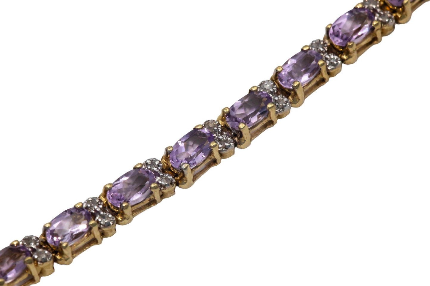 14k Yellow Gold Round Diamond and Oval Cut Aquamarine Tennis Bracelet 5.20CT