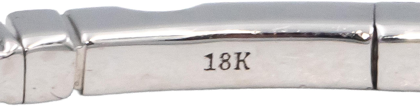 Round Diamond 18k White Gold Semi-Flexible Bangle Bracelet 2.28CT