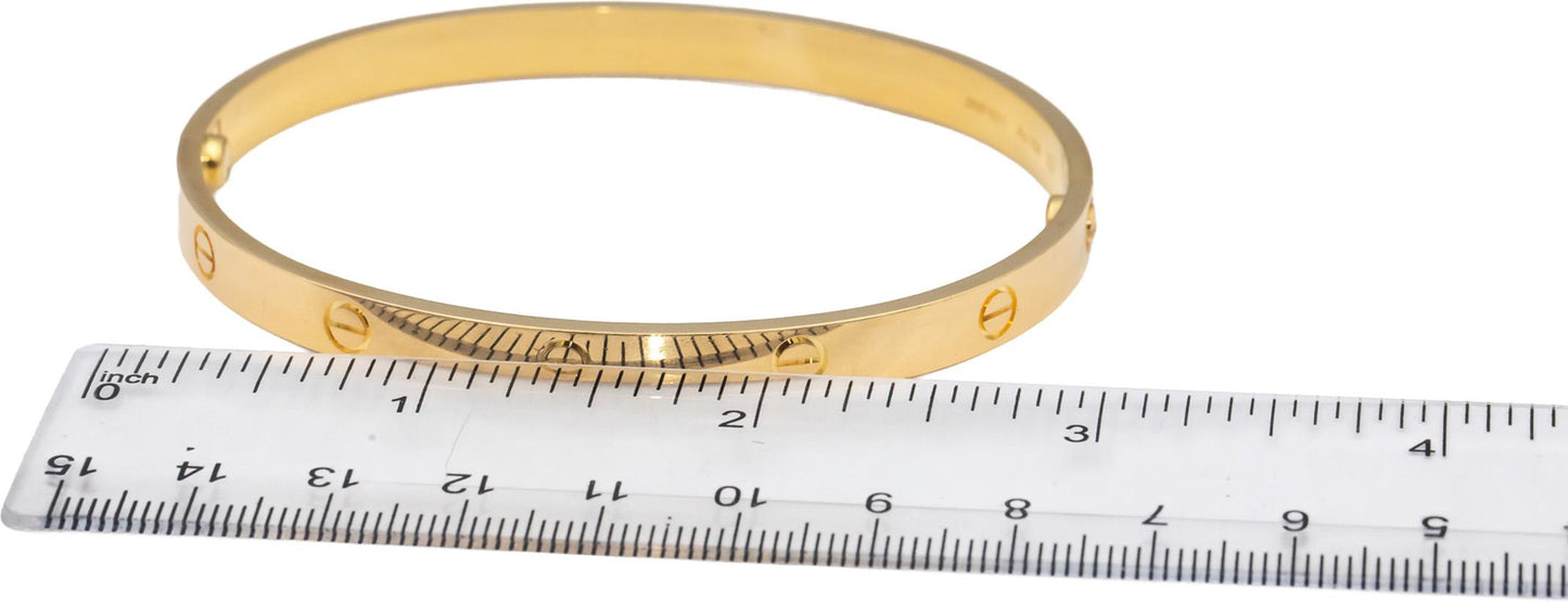CARTIER 18k Gold Love Collection Screw Motif 6.0mm Bangle Bracelet Size 21 $7950