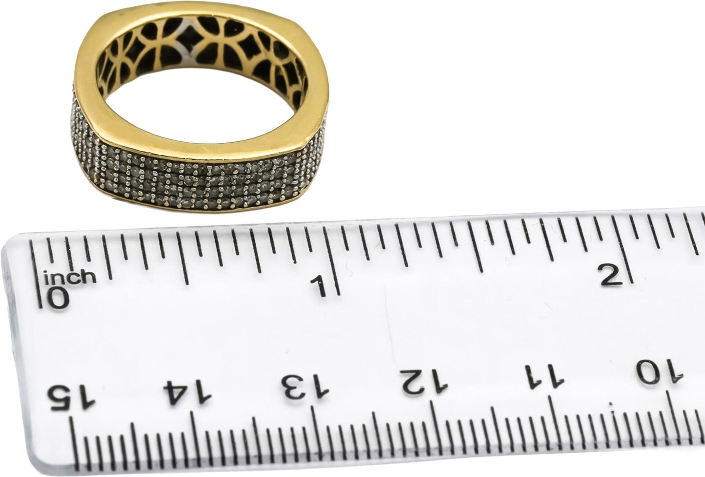 14k Yellow Gold Round Diamond Pave Men's Eternity Band Ring 1.0CT Size 8